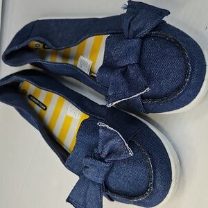 Time And Tru Blue Denim Bow Memory Foam Slip On Flats Size 10